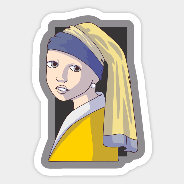 The Girl With The Pearl Earring Sticker by BiViAmorim